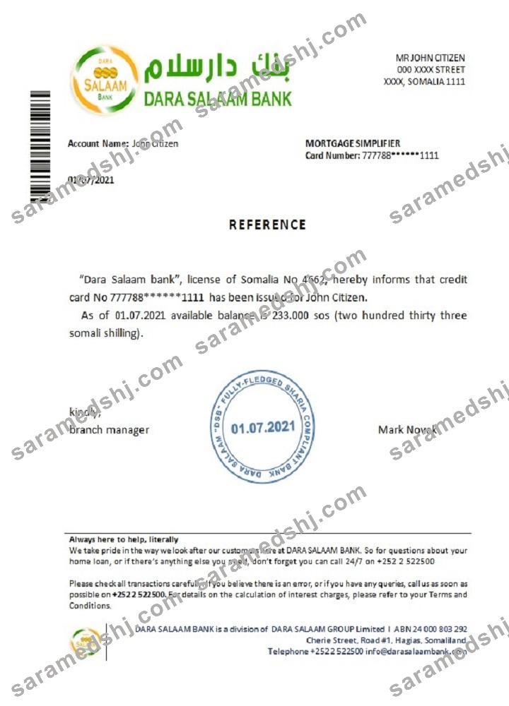 Somalia_Dara Salaam bank_reference